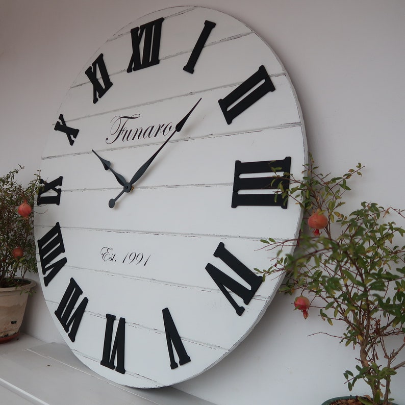 37 Personalized oversized wall clock distressed clock Etsy