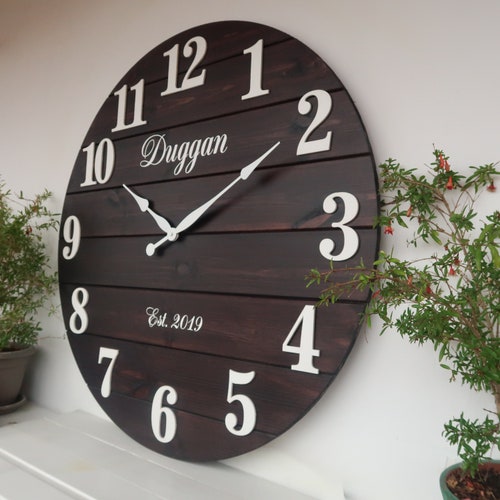 28/30 Personalized Wall Clock Large Wall Clock Etsy