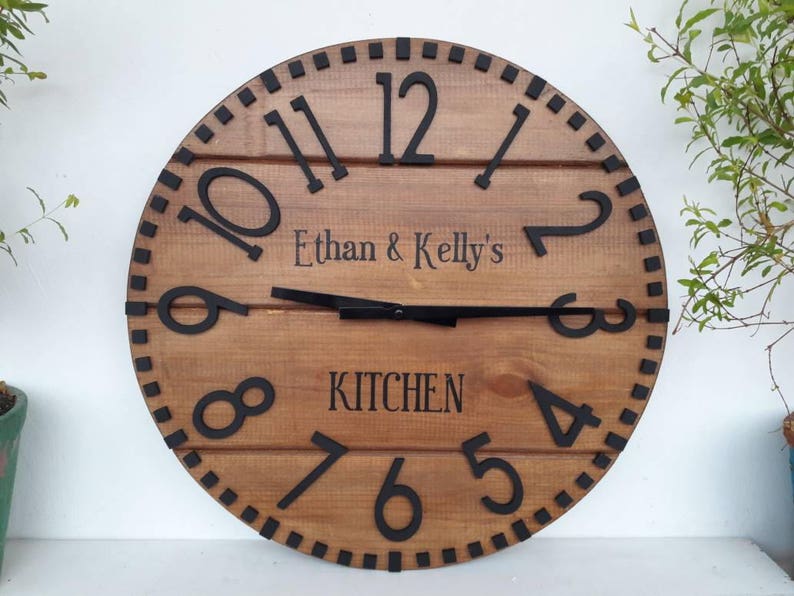 16 inch Personalized clock Office decor wooden wall clock Etsy