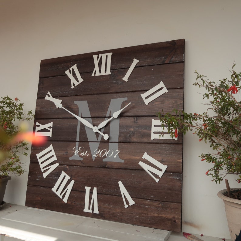 28/30/33 Personalized square wall Clock Etsy
