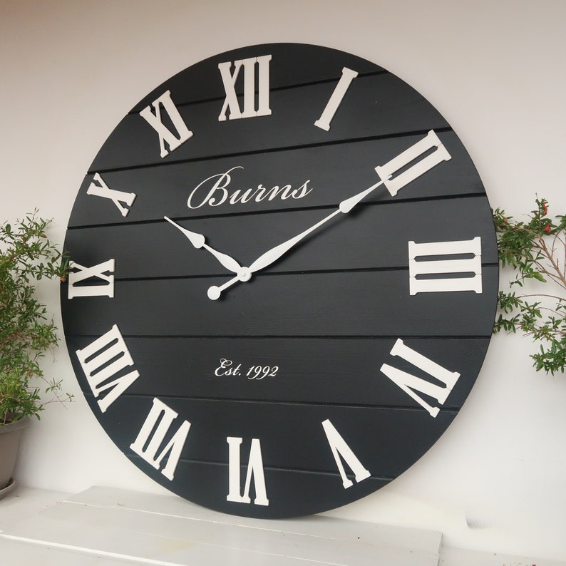33 Personalized wall Clock Large wall clock Oversized Etsy