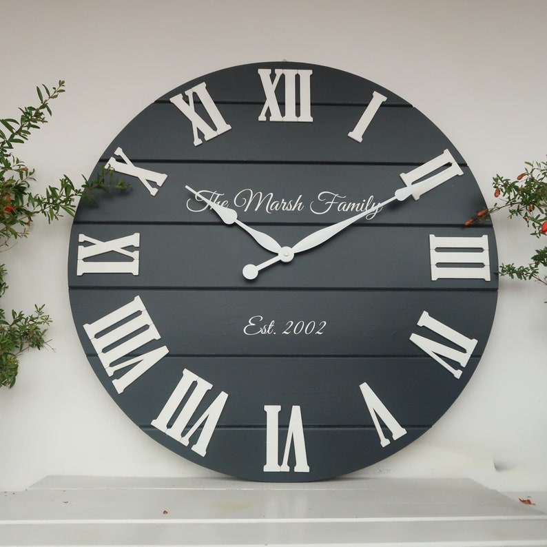28/30 Personalized wall Clock Large wall clock Etsy