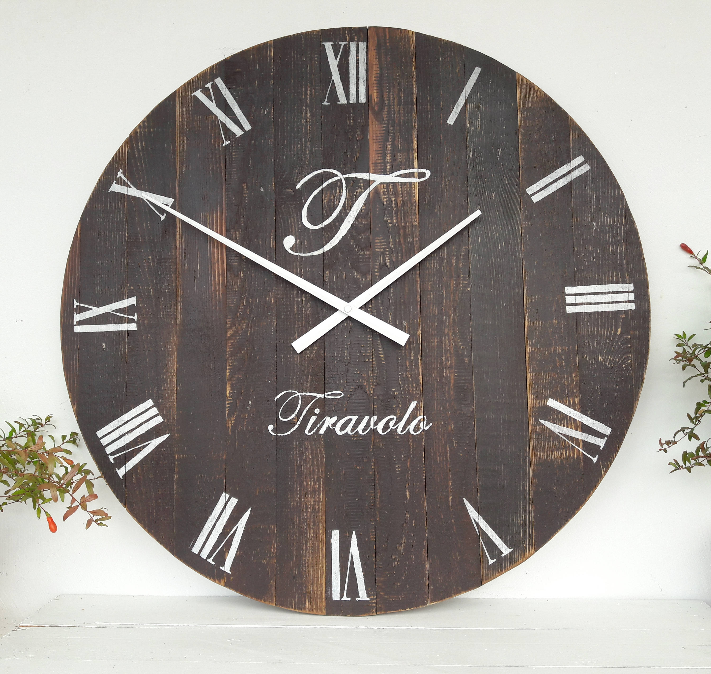 Personalized Rustic Clock Large wall clock 24 inch Rustic Etsy