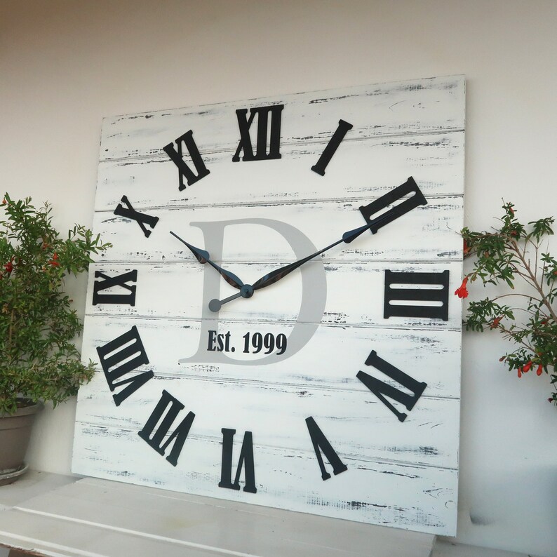 28/30/33 Personalized square wall Clock Etsy