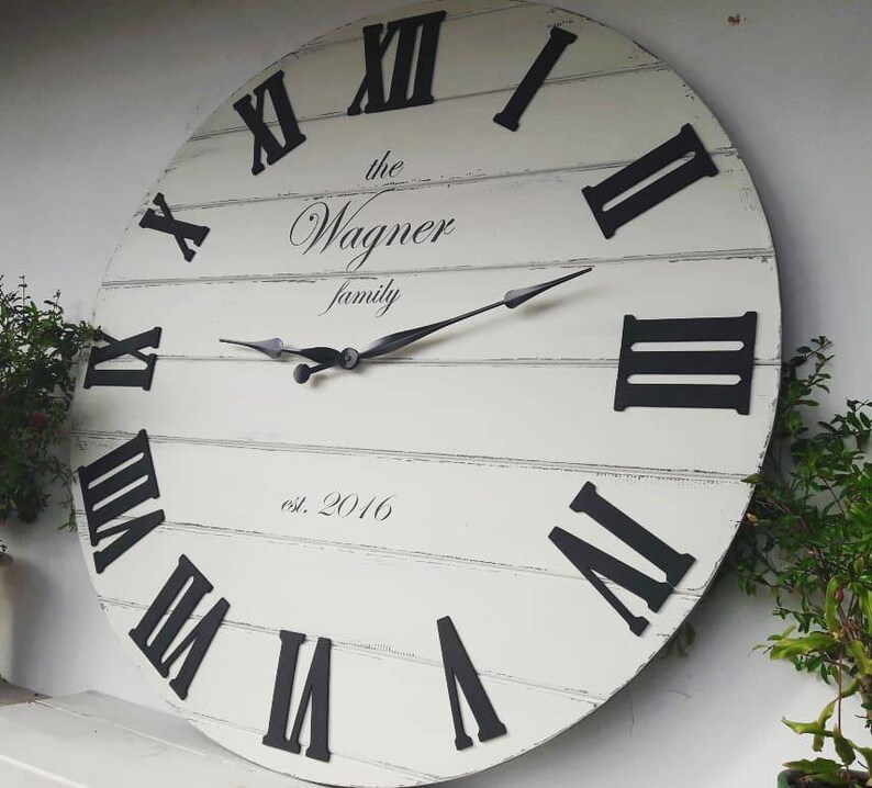 37 Personalized Oversized Wall Clock Distressed Large Rustic Decor Wedding Gifts For Couple - Large Personalized Photo Wall Clocks 37 Personalized Oversized Wall Clock Distressed Large Rustic Decor Wedding Gifts For Couple - Large Personalized Photo Wall Clocks