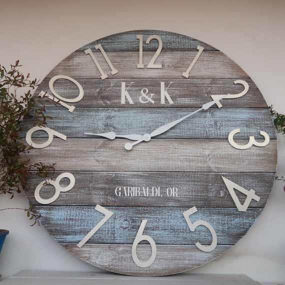 33 Personalized Rustic Clock Large wall clock Rustic Etsy