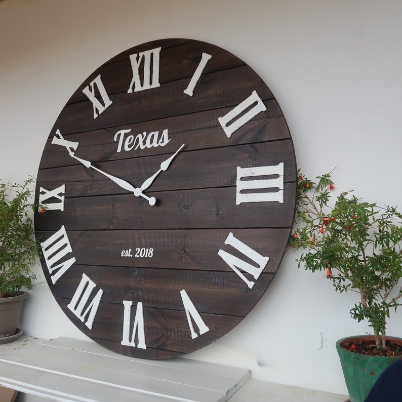 37 Personalized Oversized Wall Clock Rustic Large Decor Wedding Gifts For Couple