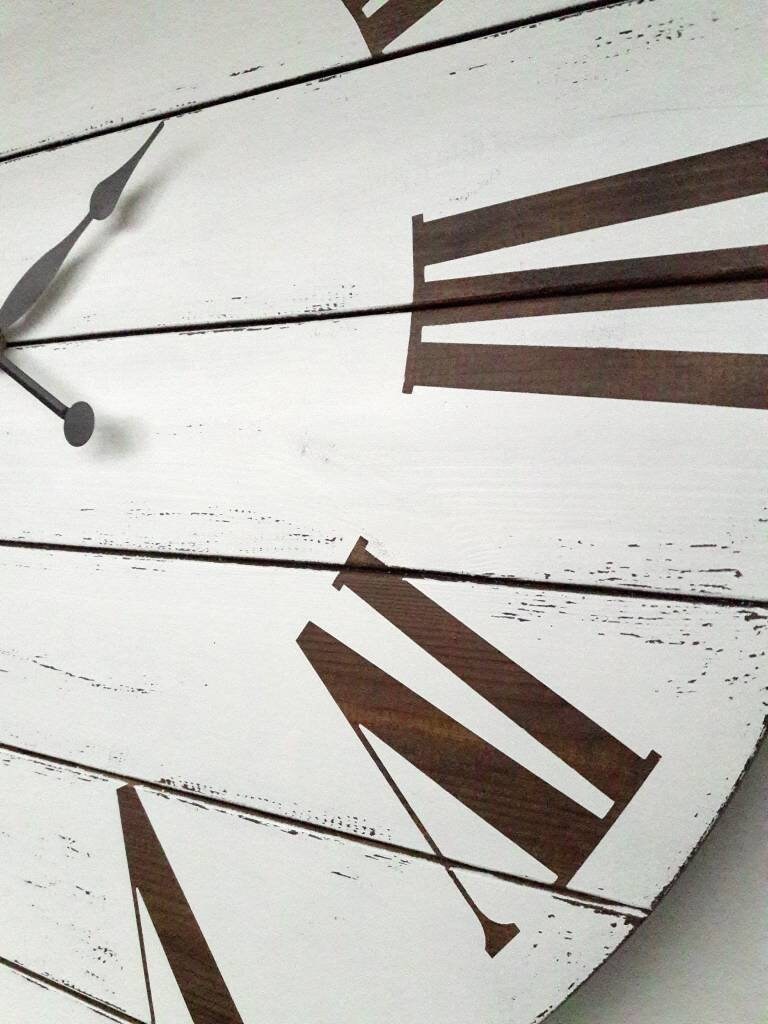 33/37 Personalized White Washed Wall Clock Large Etsy