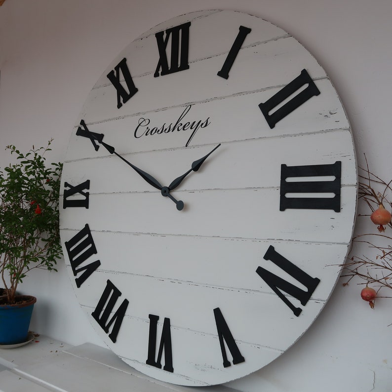 37 Personalized oversized wall clock distressed clock Etsy