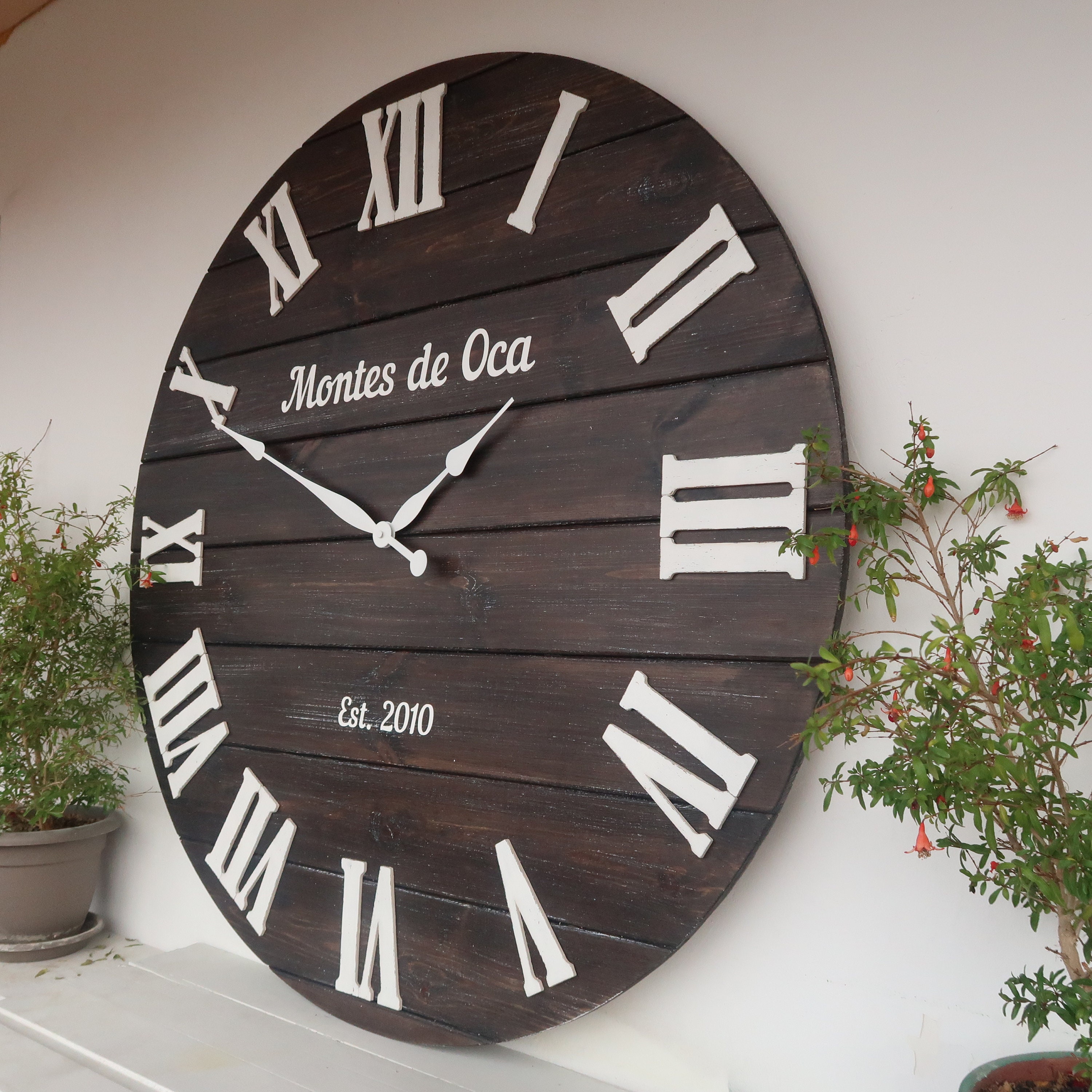 37 Personalized oversized wall clock Rustic Clock Large Etsy