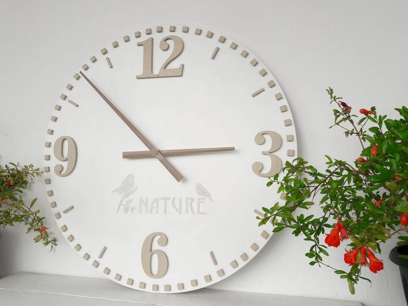 20 Inch White Wall Clock Decor Large Big Clocks For The Living Room