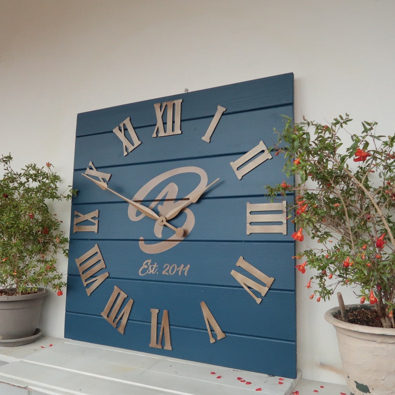 28/30/33 Personalized square wall Clock Etsy