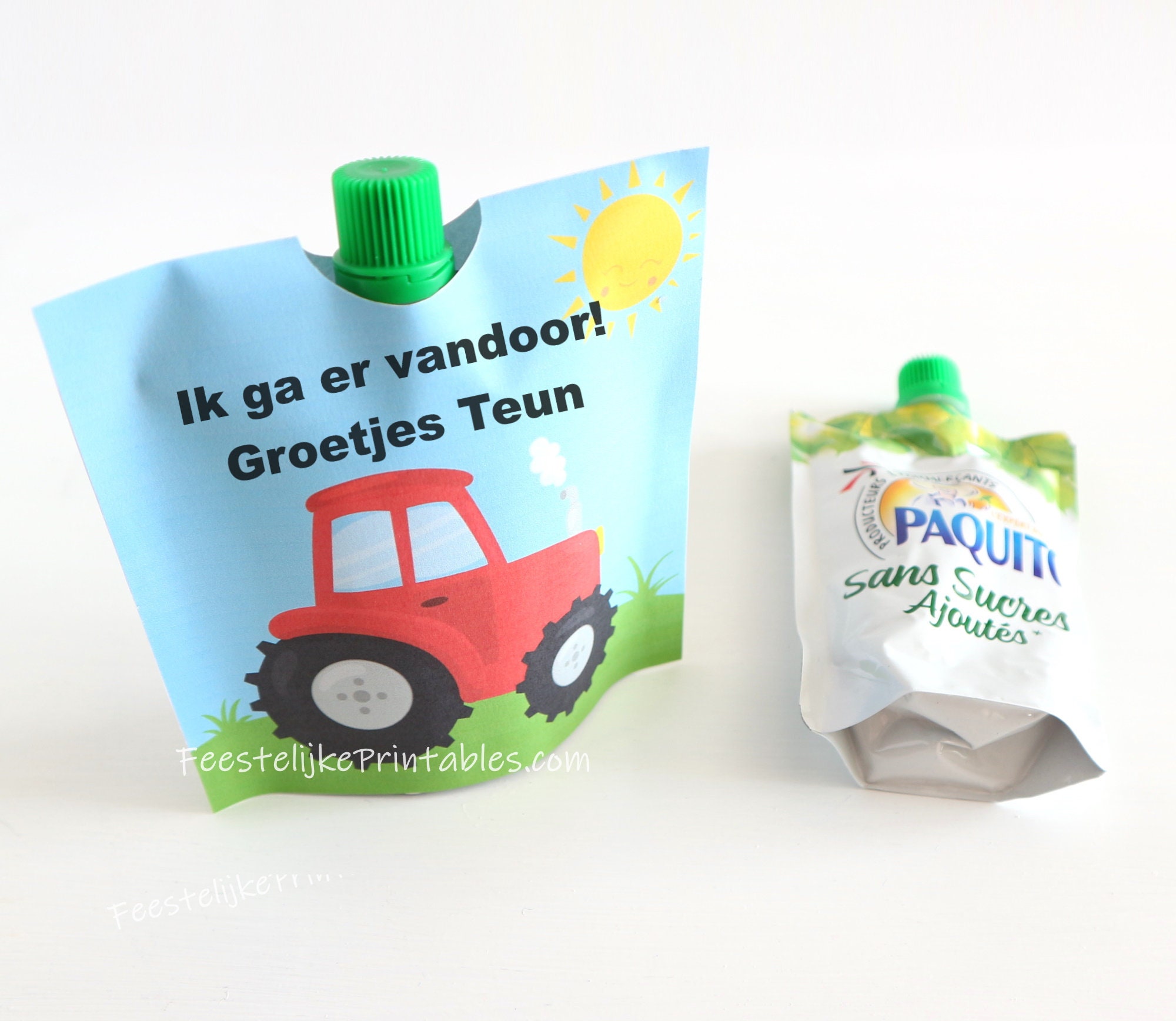 Knijpfruit traktatie wikkel Tractor knijpfruit wikkel Tractor traktatie