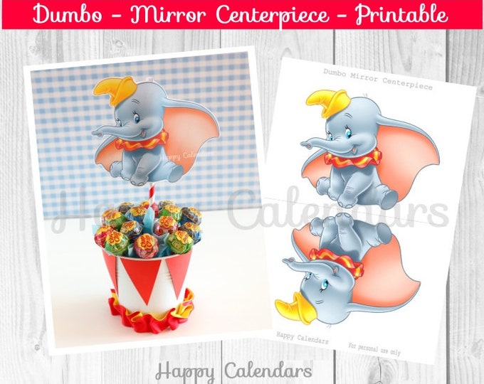Dumbo Centerpiece Printable - Dumbo Mirror Centerpiece - Dumbo Party ...