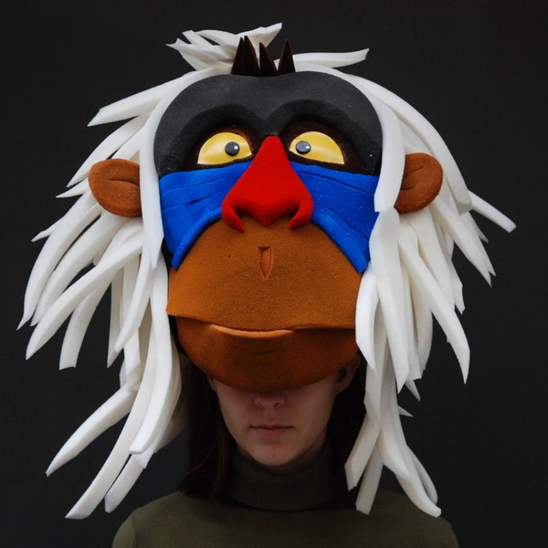 Coiffe Rafiki, comédie musicale roi lion, costume de cosplay, masque en mousse, coiffe de singe