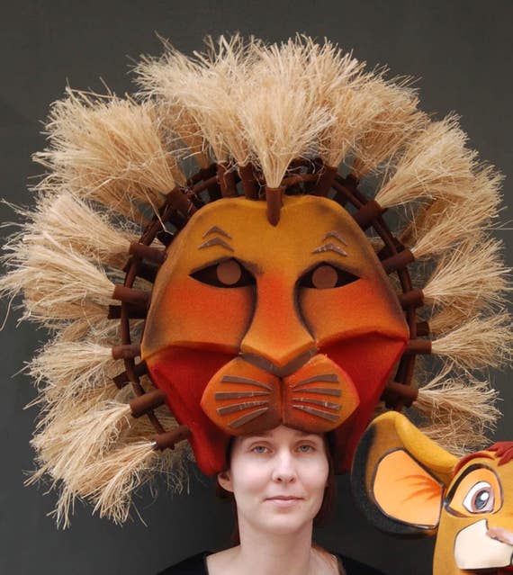 Simba headdress Lion Mask Junior and Adult size Theater | Etsy