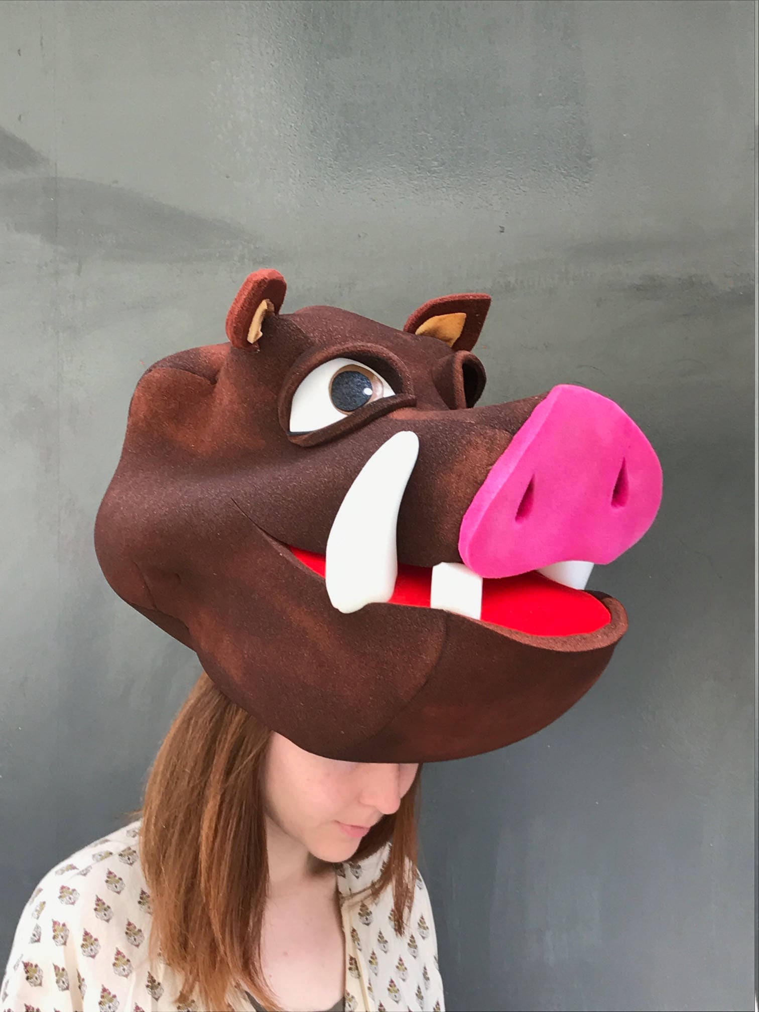 Pumbaa Costume Headdress Warthog Hat the Lion King Theater
