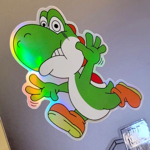 Ne pas paniquer! - Autocollant Super Mario Inquiet Yoshi - Vert