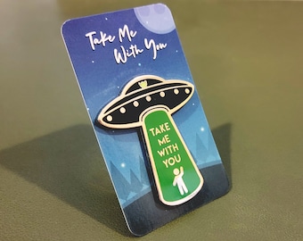 UFO Alien Abduction - Enamel Pin (revamped)