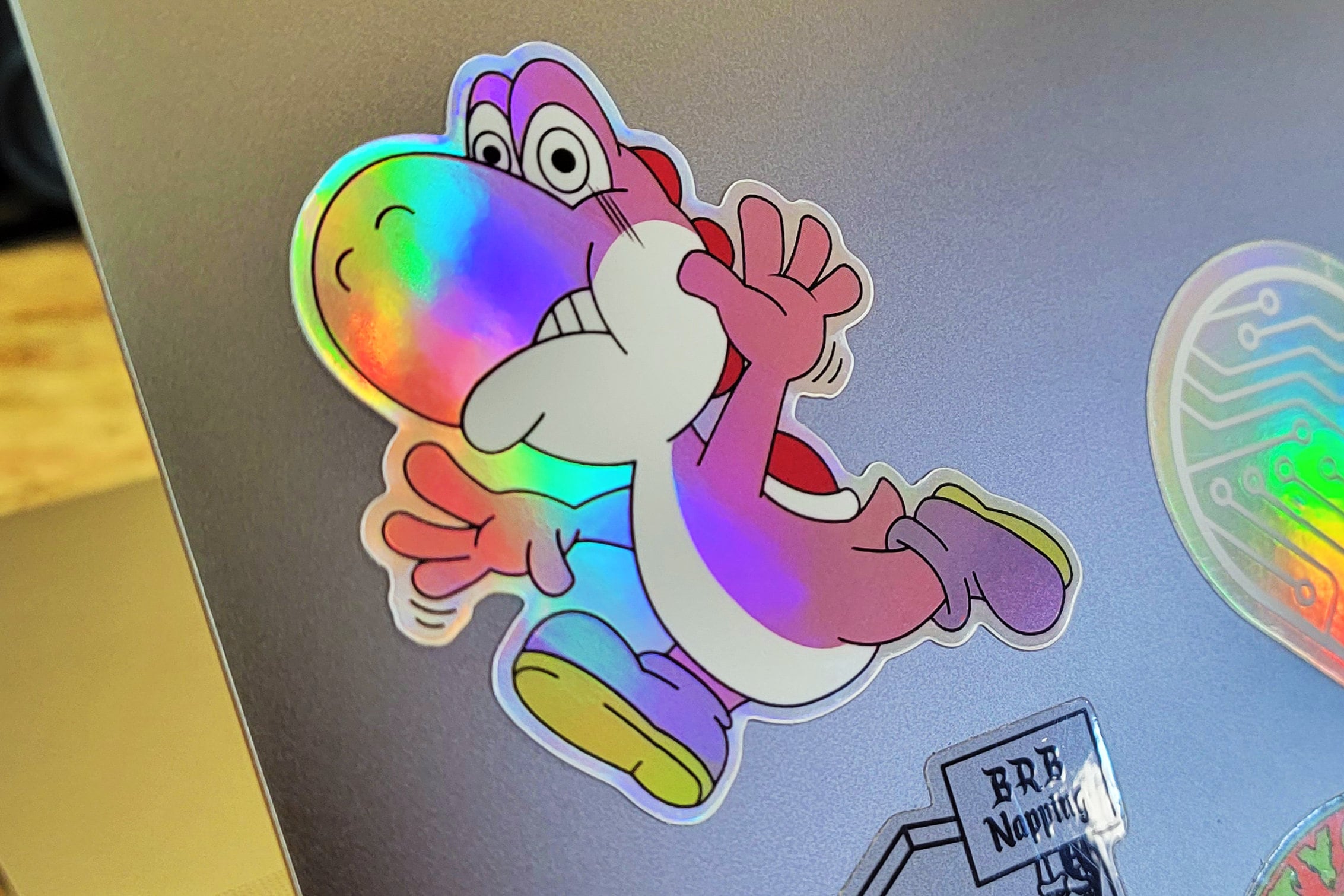 Don't Panic! - Super Mario Worried Yoshi Sticker - Pink