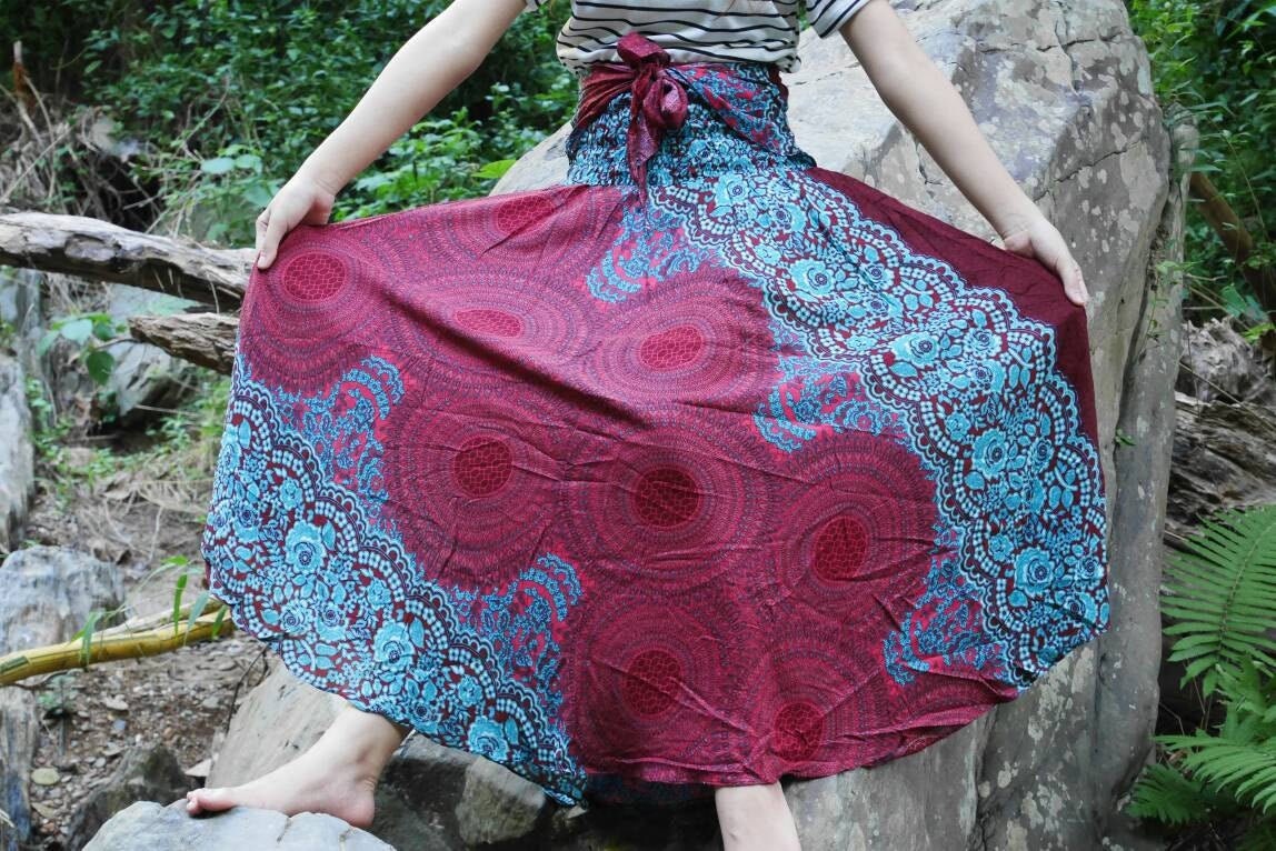 Flower skirt Haram skirt Tribal skirt Hippie skirt Rose Etsy