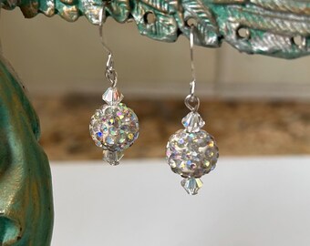 AB Crystal Ball Dangle Earrings