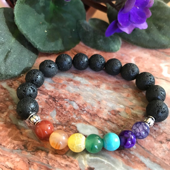 7 Stone Chakra Energy Diffuser Bracelet