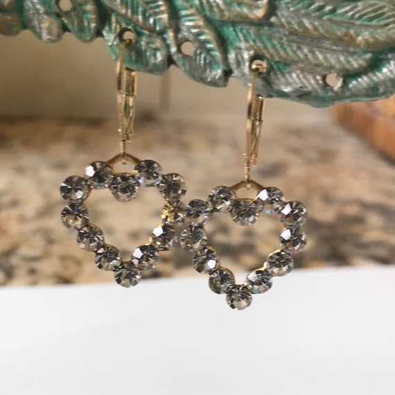 Swarovski Rhinestone Heart Earrings