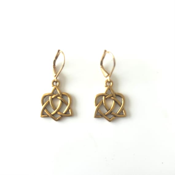 Gold Celtic Knot Dangle Earrings