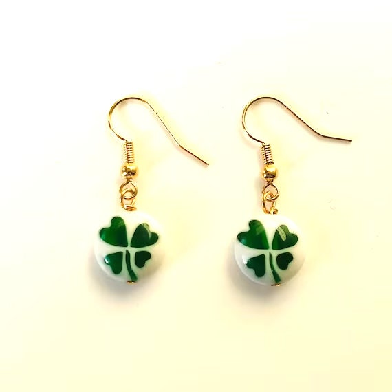 Irish Shamrock Dangle Earrings
