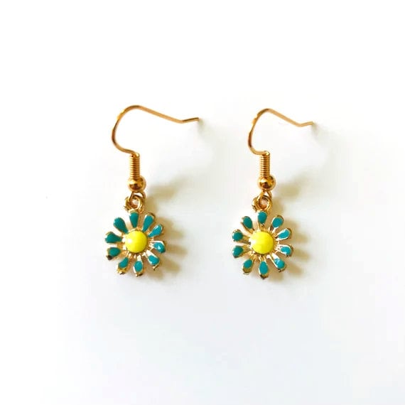 Daisy’s Enamel Dangle Earrings