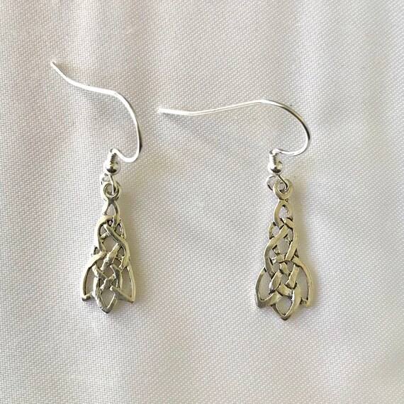 Intricate Sterling Silver Celtic Knot Drop Earrings