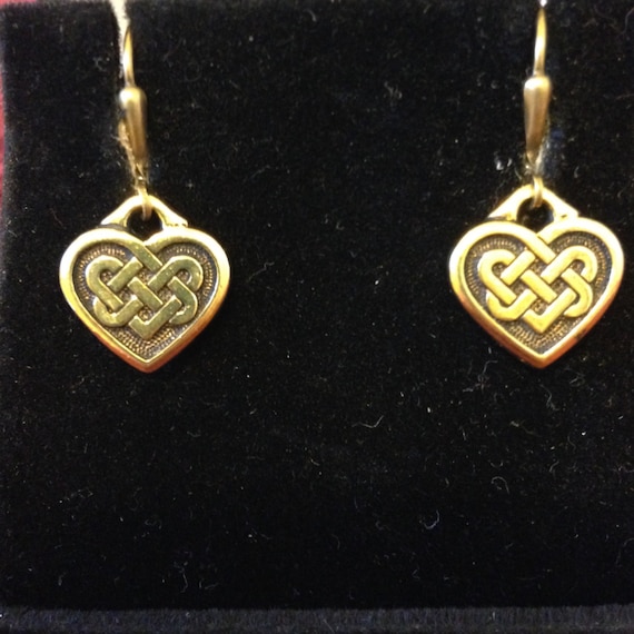 My Golden Celtic Heart Earrings