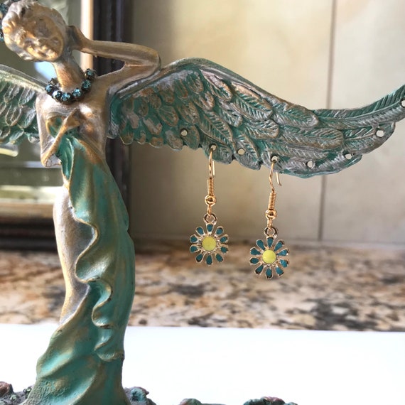 Daisy Enamel Dangle Earrings
