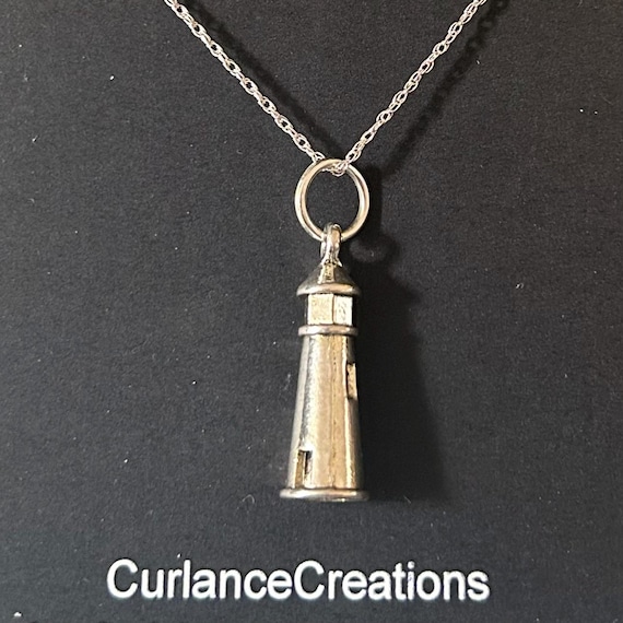 Silver Lighthouse Lover Charm Necklace