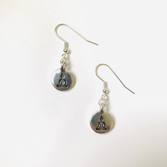 The Silver Buddha Dangle Earrings