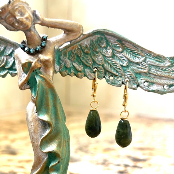 Connemara Marble Teardrop Dangle Earrings