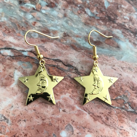 The Star and Moon Dangle Earrings