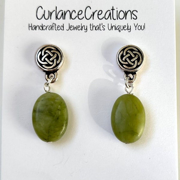 Celtic Circle Connemara Marble Earrings