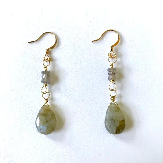 The Lady’s Labradorite Teardrop Dangle Earrings