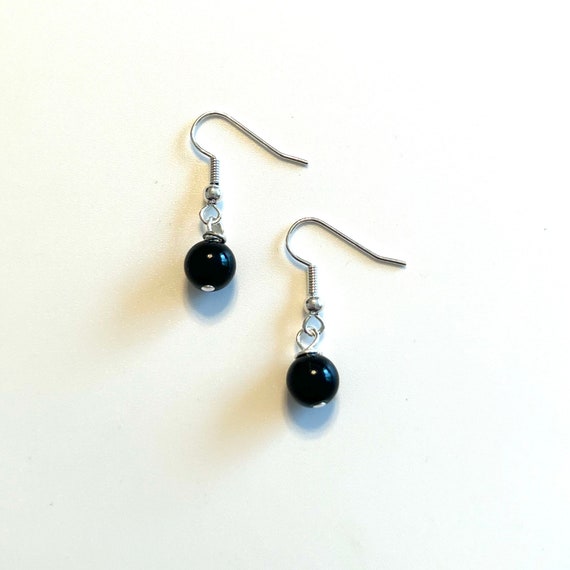 Elegant Black Onyx Dangle Earrings