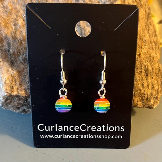 Rainbow Pride Beaded Dangle Earrings