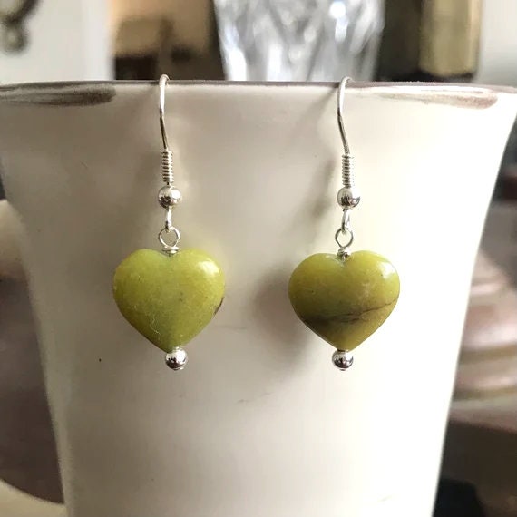 Connemara Marble Heart Sterling Silver Dangle
