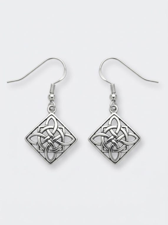 Sterling Silver Celtic Knot Dangle Earrings