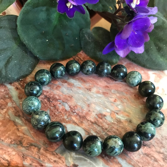 Green Moss Agate Stretch Bracelet