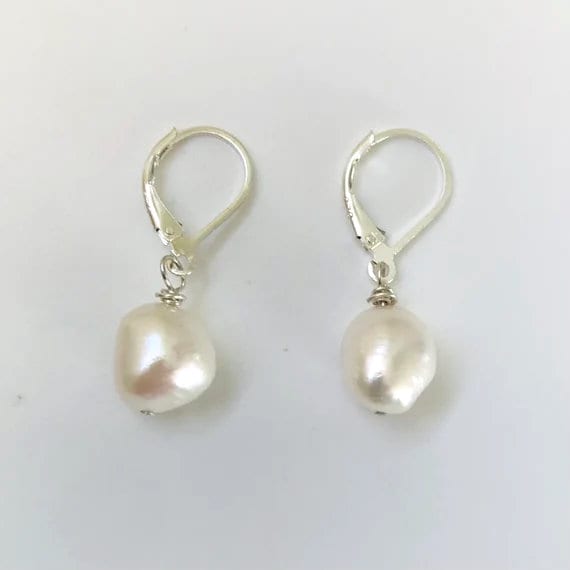 Baroque Pearl Sterling Silver Dangle Earrings