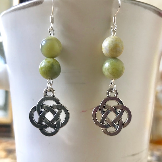 Connemara Marble Celtic Knot Earrings