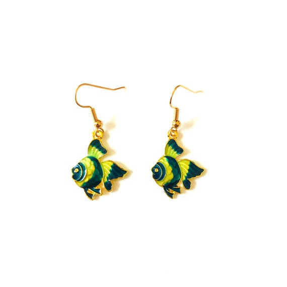 Festive Fish Enamel Dangle Earrings
