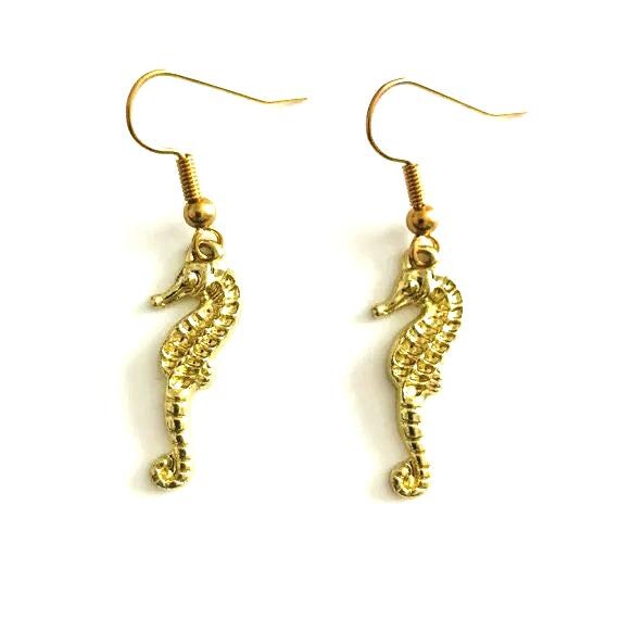 The Golden Seahorse Dangle Earrings
