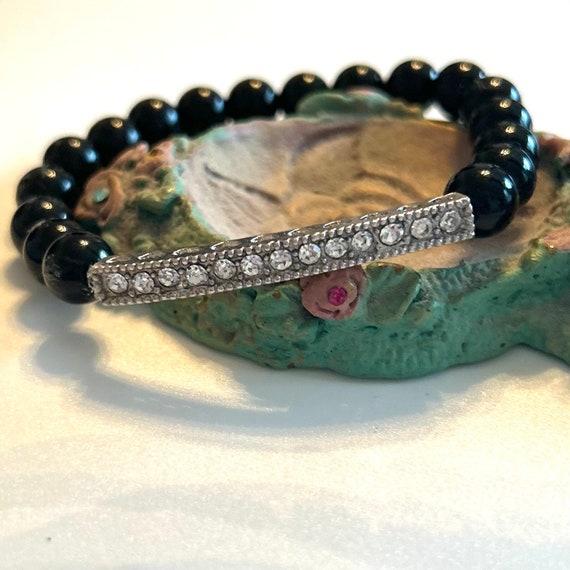 Black Onyx Rhinestone Bracelet